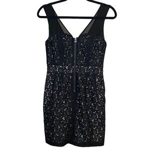 BCBGeneration Black Lace Zipper Front Sleeveless Mini Dress EUC‎